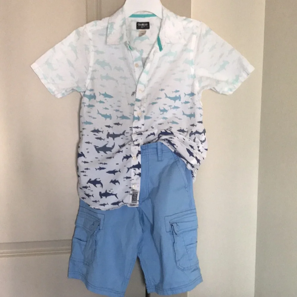 OshKosh shirt boy size 12 sharks theme like new